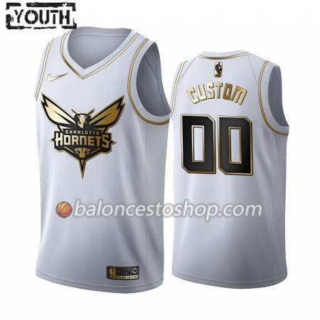 Camiseta Niños NBA Charlotte Hornets Personalizadas 2019-20 Nike Blanco Golden Edition Swingman